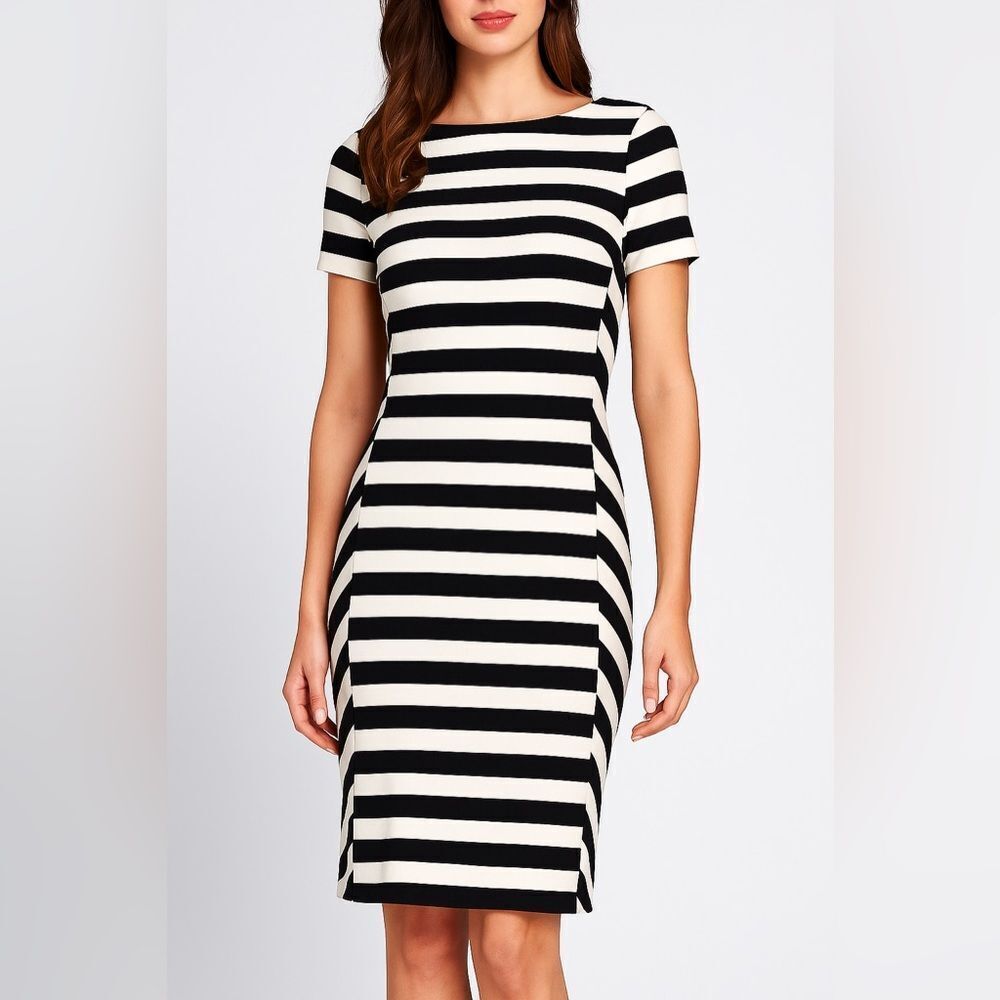 Tory Burch Black and White Midi Dress